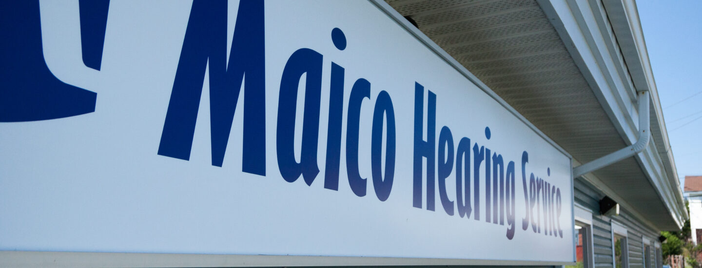 Maico Hearing Service Sign Outside of St. John